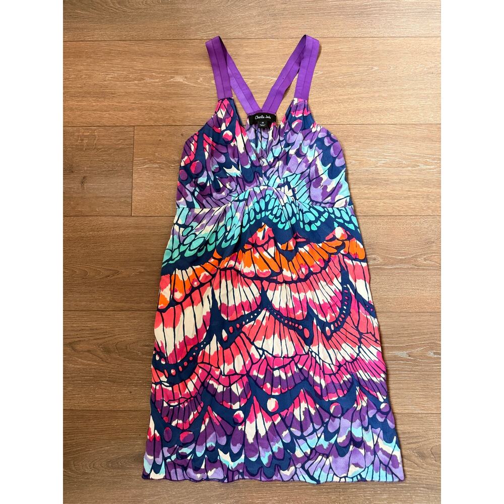 Charlie Jade 100% Silk Butterfly Psychedelic Vibrant Resort Spring Summer Medium